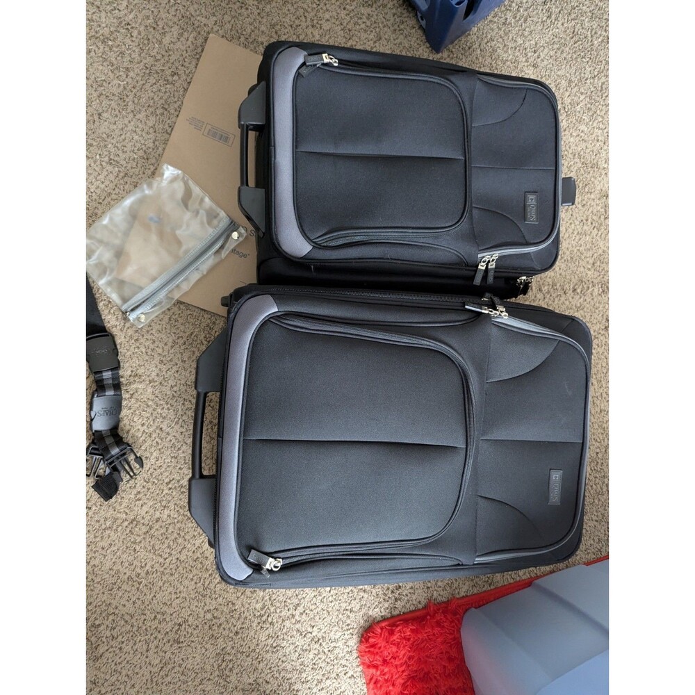 Chaps Unisex 2-Piece Black Softside Rolling Luggage Suitcase Set